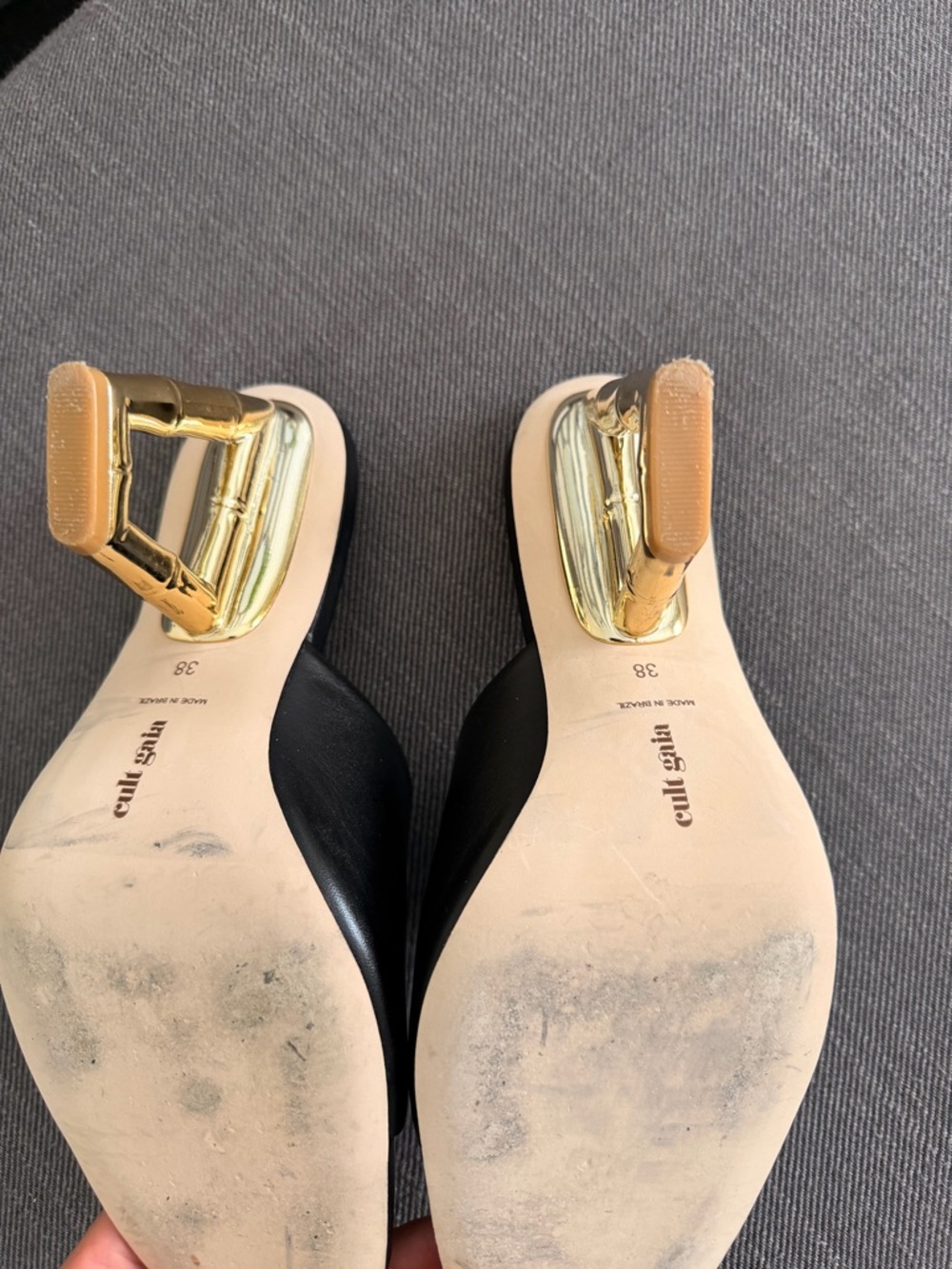 Cult Gaia Astraea mule size 38 black bamboo heel - Picture 7 of 9